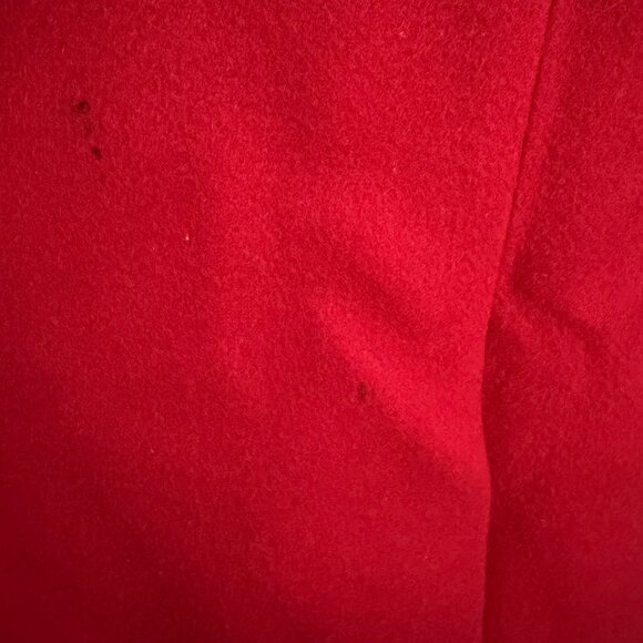 Vintage Morton Bernard Harve Women's Red Wool Trench Coat Black Size 4P FLAWS - Picture 12 of 12